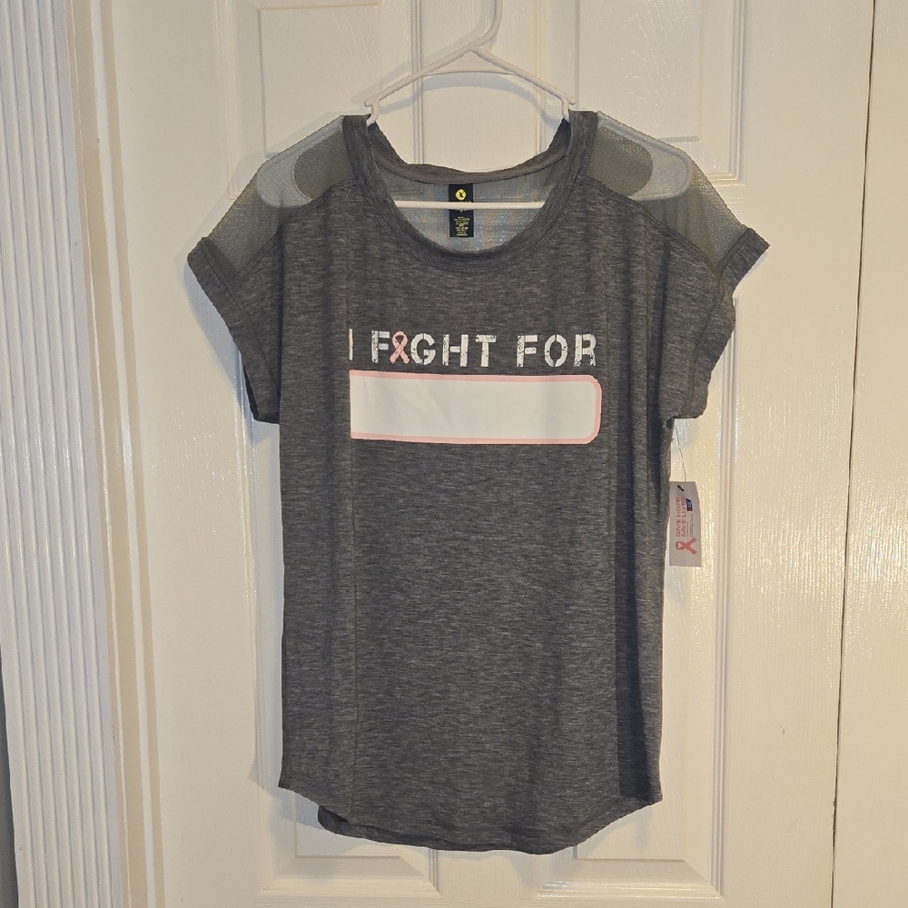 Xersion Gray T-Shirt with Mesh Detail